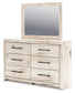 Lawroy Queen Panel Headboard with Mirrored Dresser