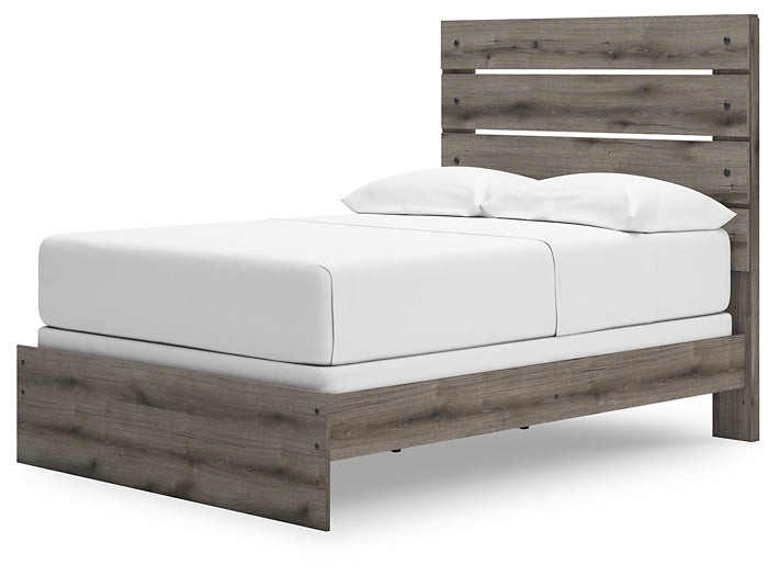 Graystorm Full Panel Bed with Mirrored Dresser