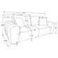 Burnett Chenille Upholstered Wide Arm Sofa Ivory
