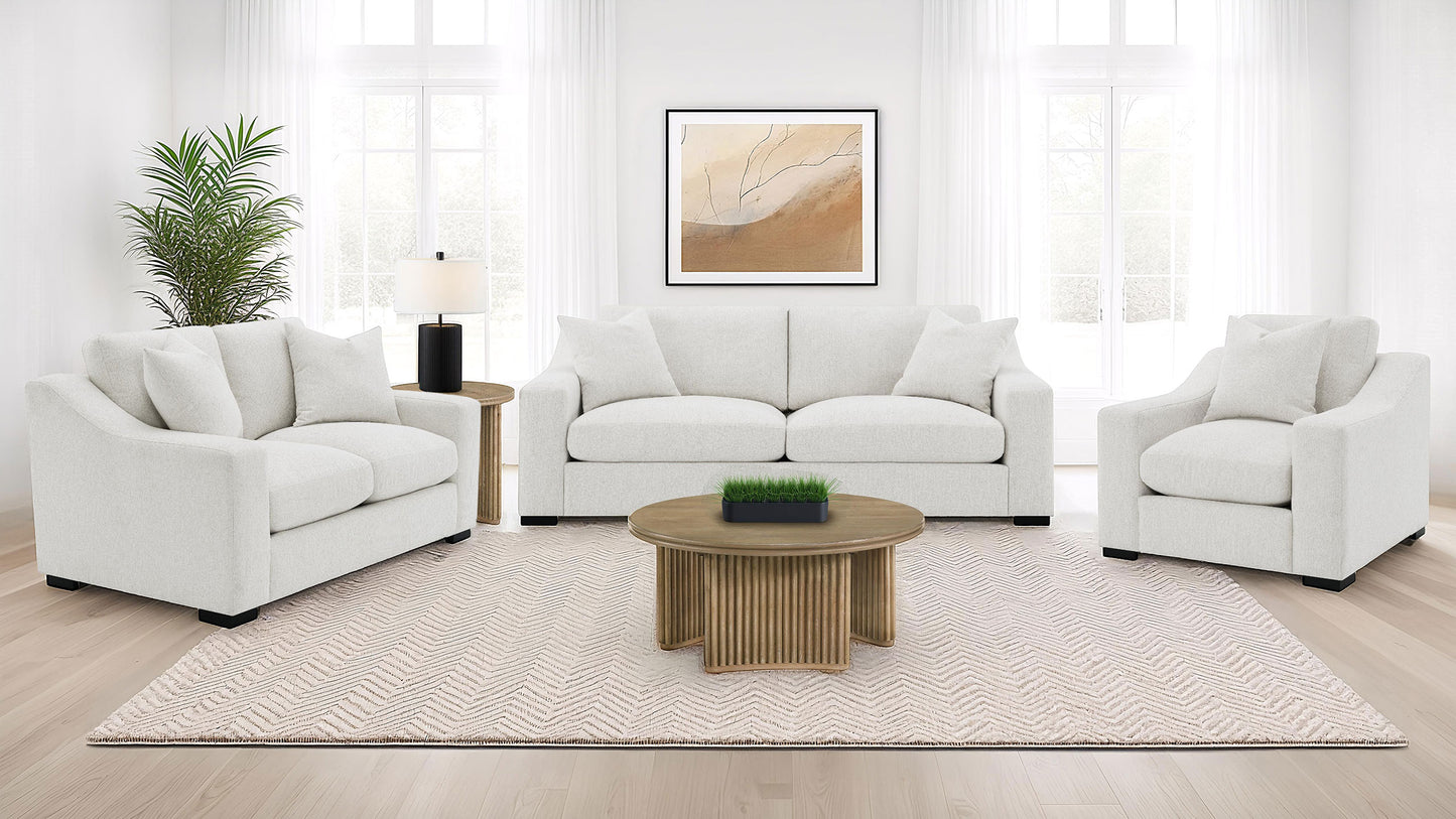 Ashlyn Fabric Upholstered Track Arm Loveseat Sand
