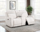 Kennett Chenille Upholstered Power Reclining Loveseat Ivory