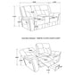 Conrad 2-piece Upholstered Padded Arm Motion Sofa Set Grey