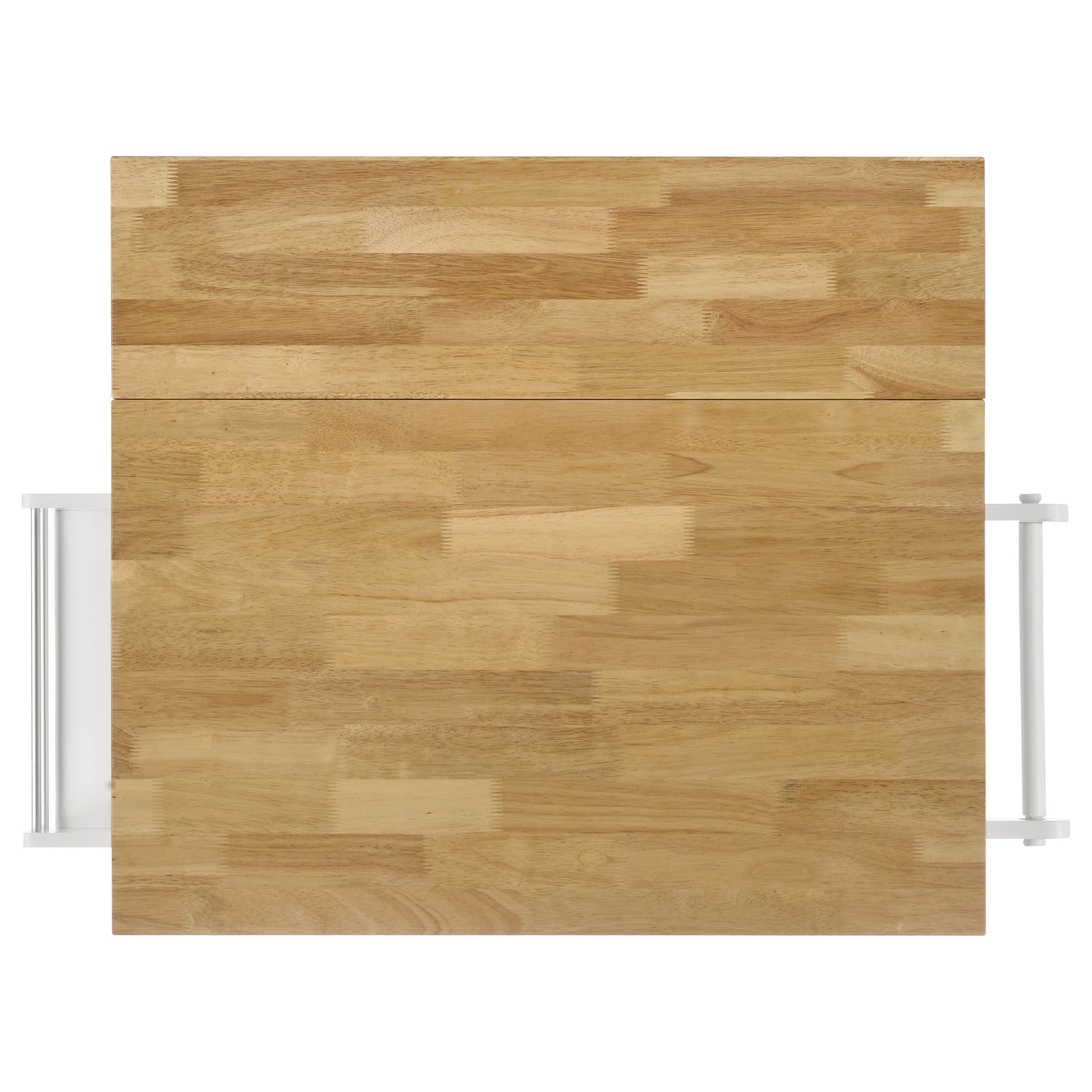 Jalen 3-door Mobile Kitchen Cart Natural Brown and White