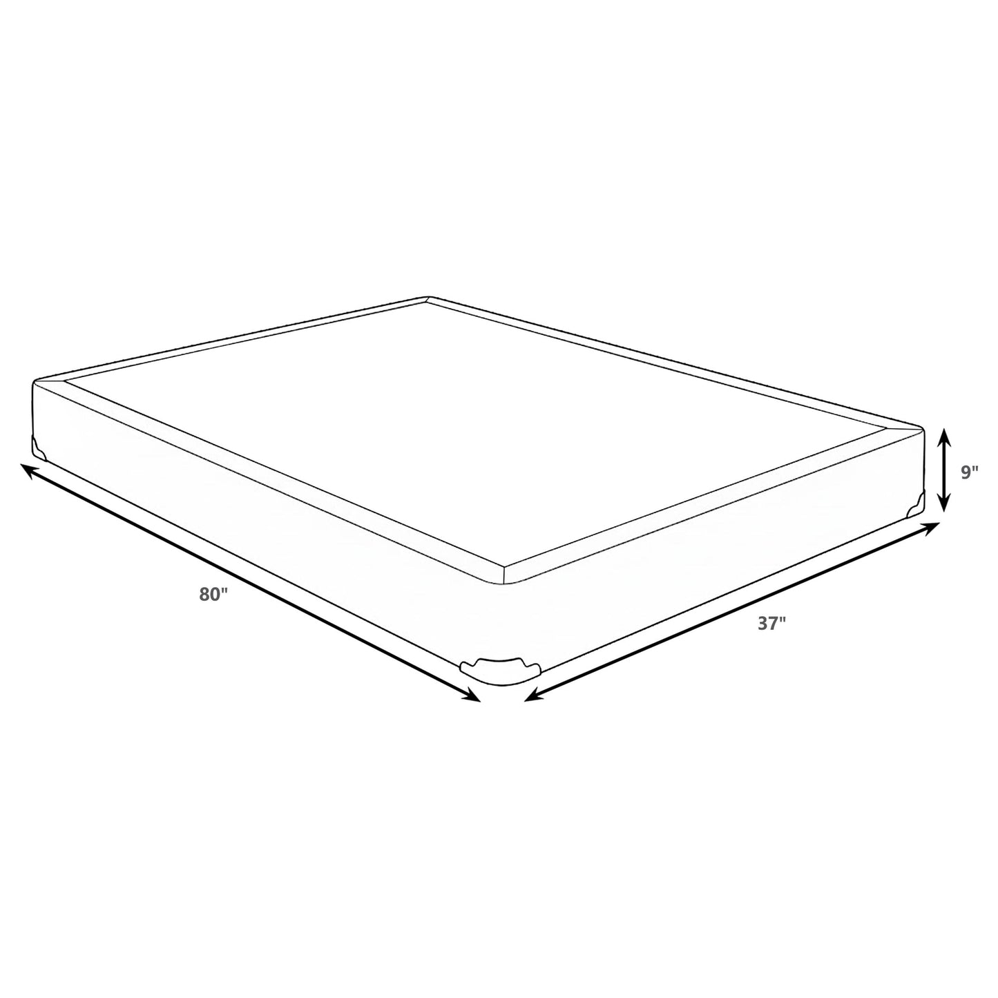 Mercer 9-inch Twin XL Standard Box Spring Foundation