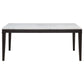Averill 7-piece White Marble Top Dining Set Dark Grey and Coffee Bean