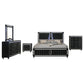 Ravenne 5-piece Velvet Upholstered California King LED Bedroom Set Black