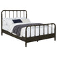 Rocco All Wood Water Pipe Open Frame Queen Bed Dark Bronze
