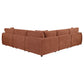 Elysia 5-piece Chenille Upholstered Modular Sectional Sofa Coral