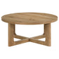 Kessler 2-piece Round Sculptural Wood Coffee Table Set Light Oak