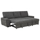 Demko Sleeper Sectional Sofa with Speaker and Storage Chaise Granite