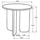 Jenna Round Marble Top Mango Wood Side End Table Brown