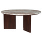 Jenna 3-piece Round Marble Top Coffee Table Set Brown