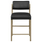 Kehoe Upholstered Counter Height Chair Black and Natural Oak (Set of 2)