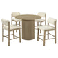 Hamlyn 5-piece Round Wood Counter Height Dining Set Cream and Natural Oak