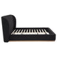 Blaire Upholstered California King Wingback Platform Bed Black