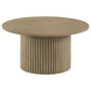 Hamlyn Round Fluted Occasional Cocktail Coffee Table Natural Oak
