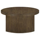 Sweeney 39-inch Round Wood Occasional Cocktail Coffee Table Dark Walnut