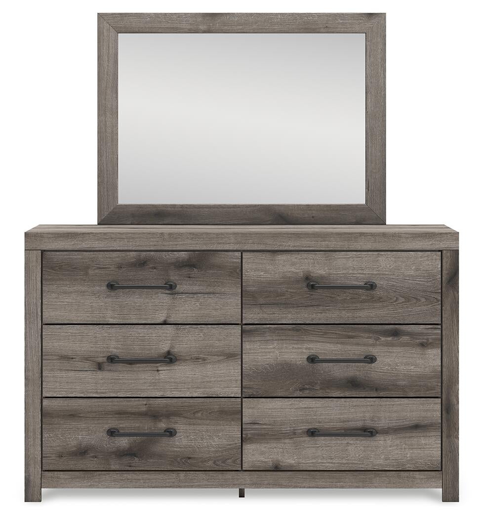 Graystorm Twin Panel Bed, Dresser, Mirror and Nightstand