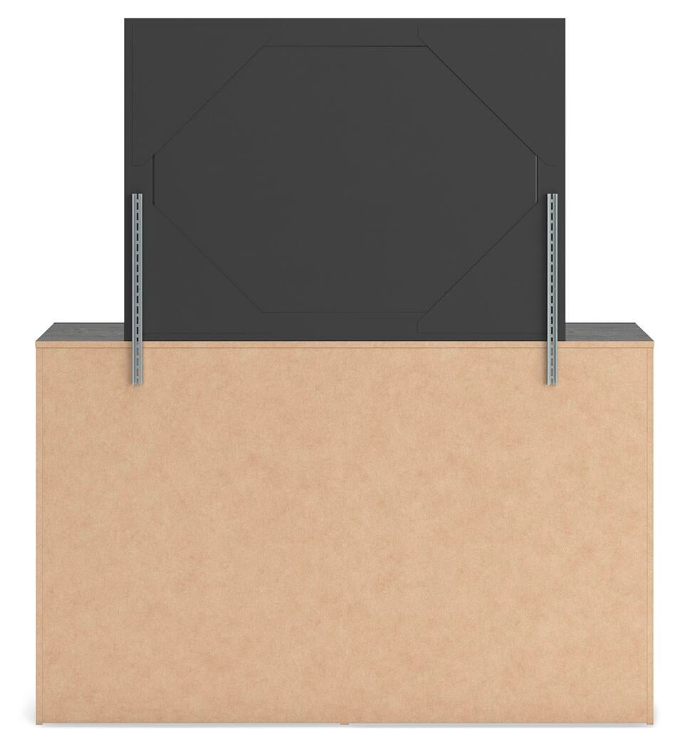 Hollivern King Panel Bed, Dresser, Mirror, Chest and Nightstand