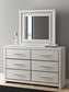 Zuraleus King Upholstered Panel Platform Bed, Dresser, Mirror, Chest and Nightstand