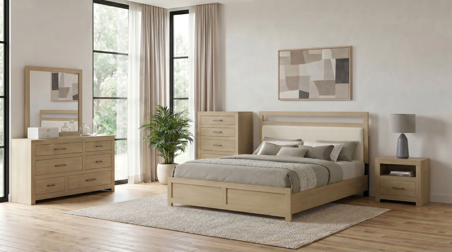 Hendricks Queen Panel Headboard Platform Bed Light Oak