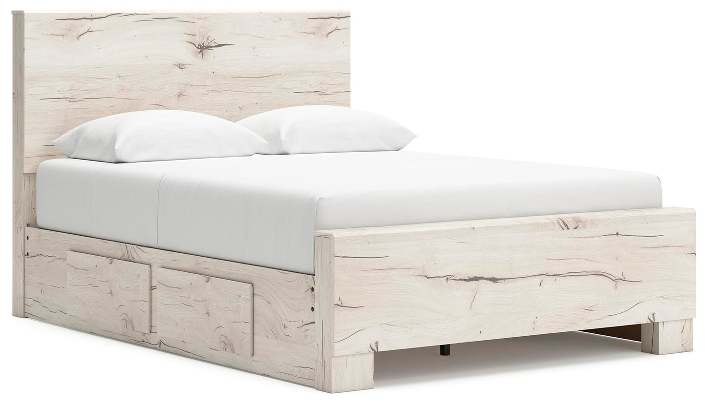 Lawroy Queen Panel Bed with Storage, Dresser and Mirror