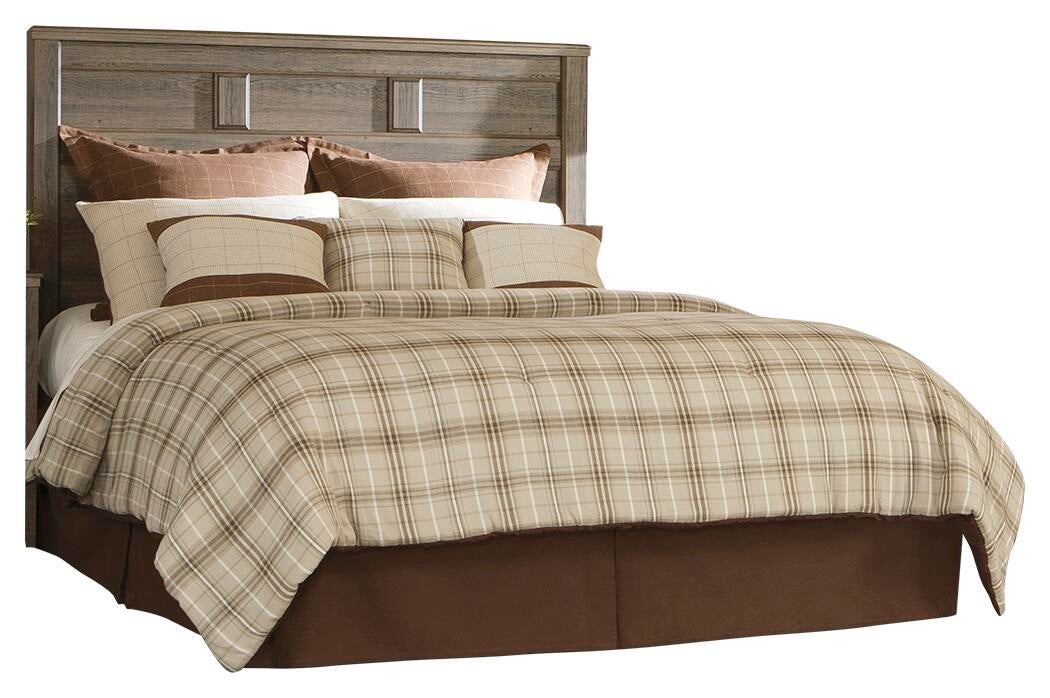 Juararo Queen Panel Headboard Bed with Mirrored Dresser