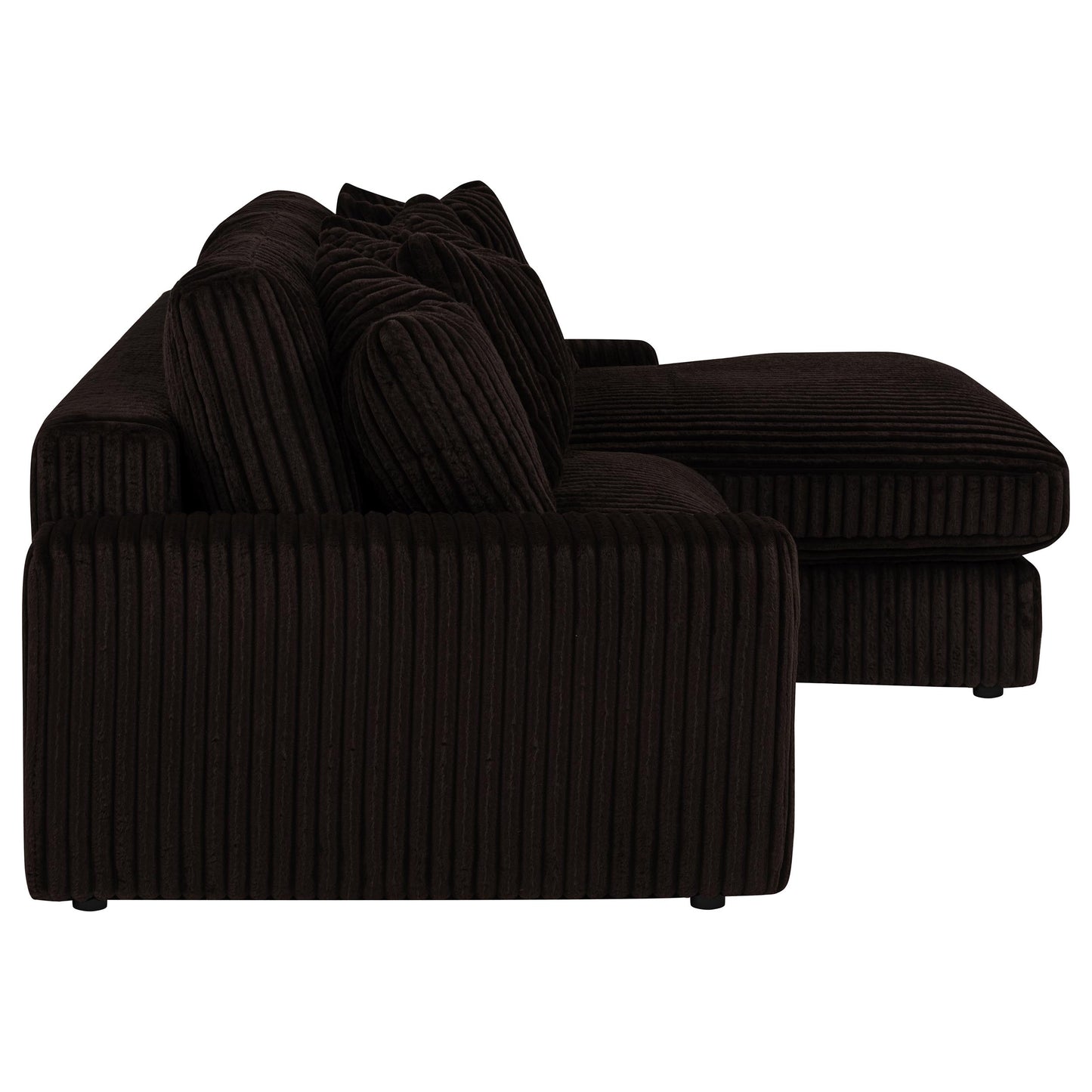 Blaine Upholstered Reversible Chaise Sectional Sofa Chocolate