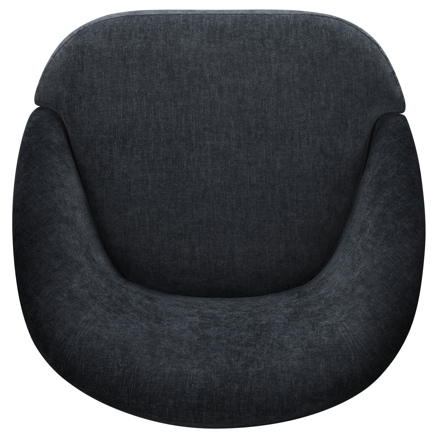 Leon Chenille Upholstered Swivel Accent Chair Black