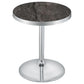 Cazen Round Faux Marble Top Pedestal Side Table Grey