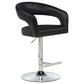 Travia Leatherette Upholstered Adjustable Bar Stool Black