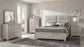 Farre Eastern King Upholstered Storage Platform Bed Washed Grey