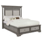 Cresswell Queen Upholstered Storage Platform Bed Weathered Taupe