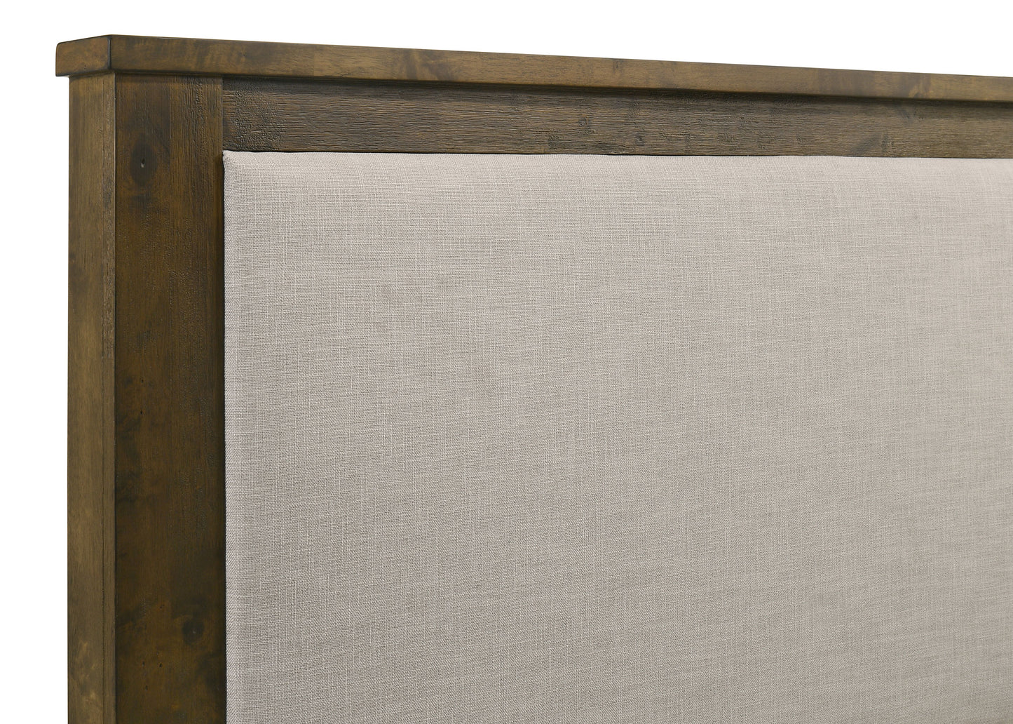 Doherty Eastern King Linen Upholstered Panel Bed Rustic Brown