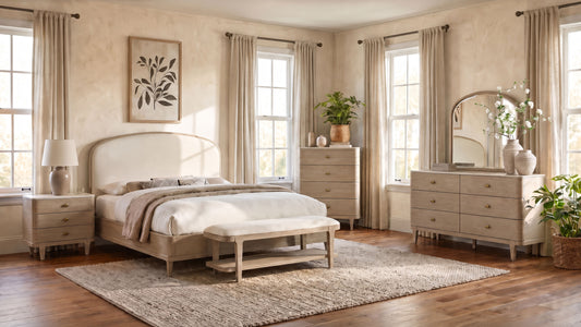 Lucaire 5-piece Eastern King Bedroom Set Sandstone