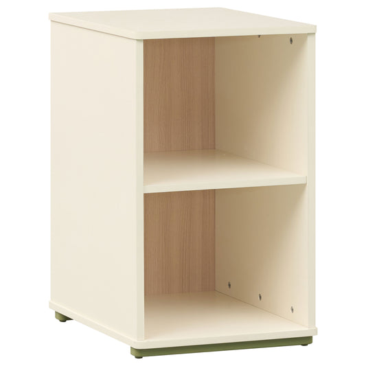 Evren 2-cubby Vertical Bookcase with Natural Interior Off White