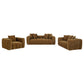 Lazaro Fabric Upholstered Wide Channel Loveseat Bronze