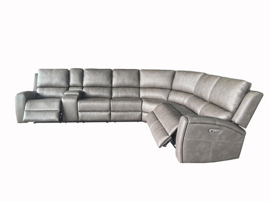 Brickston 4-piece Faux Leather Triple Power Reclining Sectional Charcoal