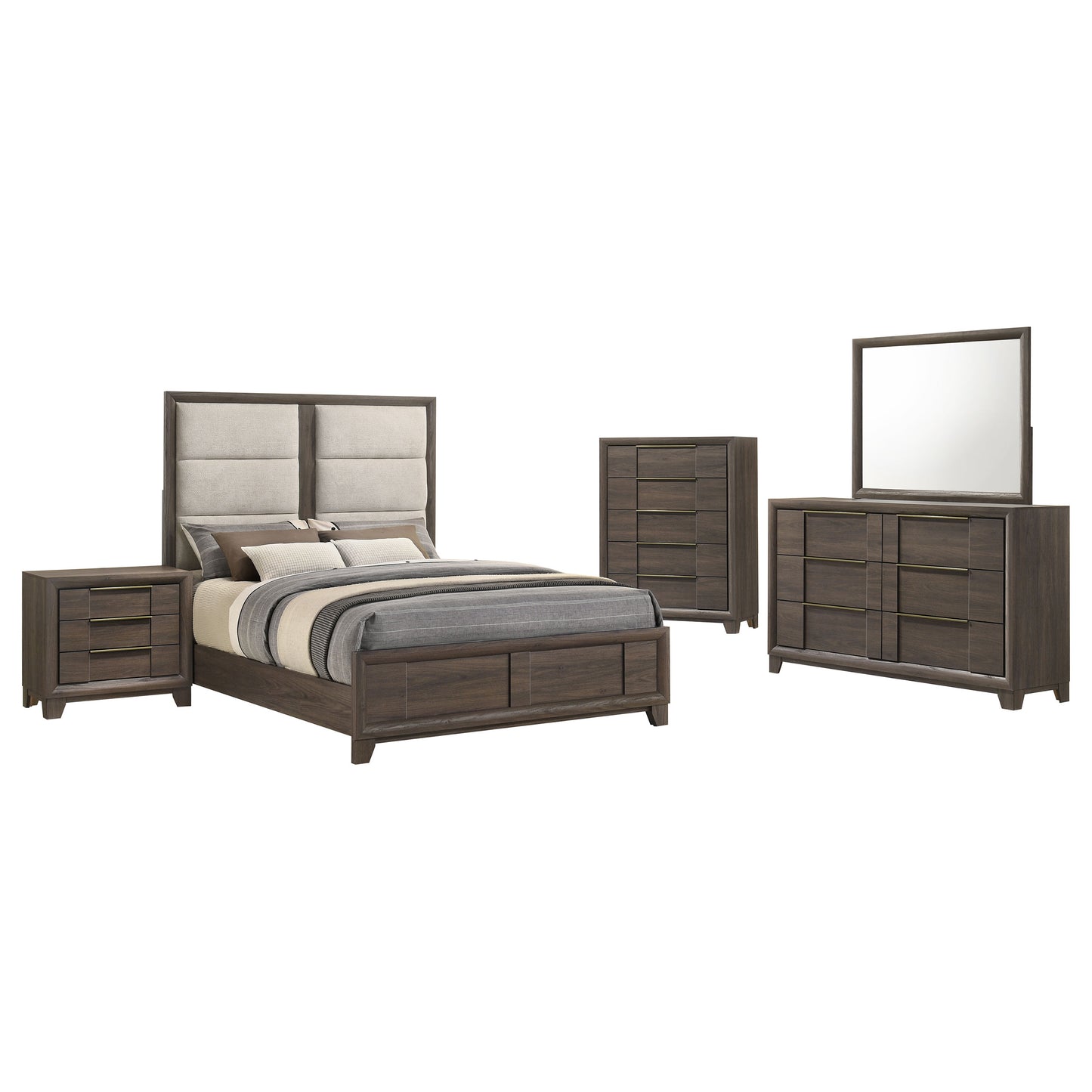 Farre 5-piece Eastern King Bedroom Set Dark Brown