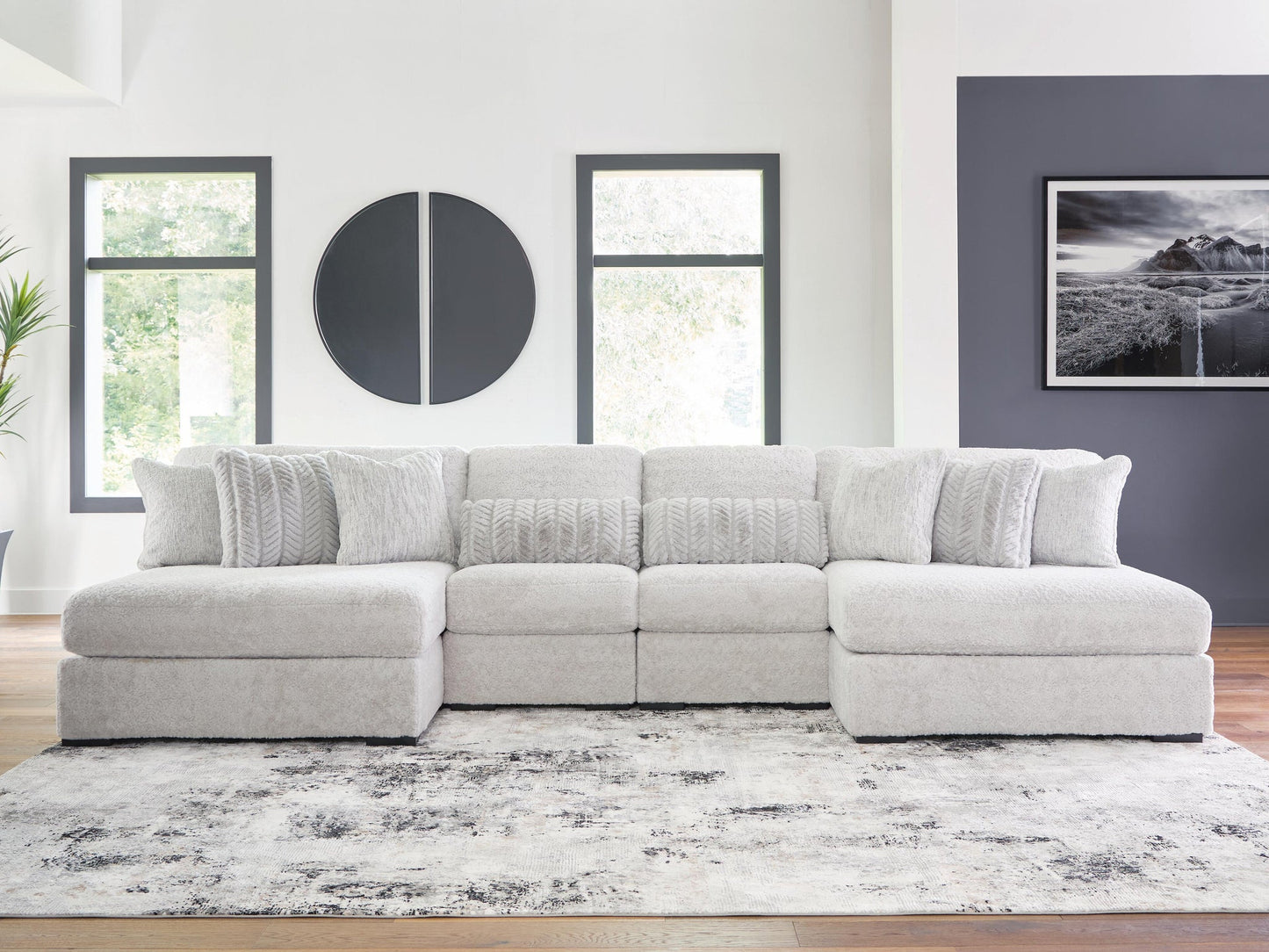 Cuddle Plush 4-Piece Sectional with Chaise