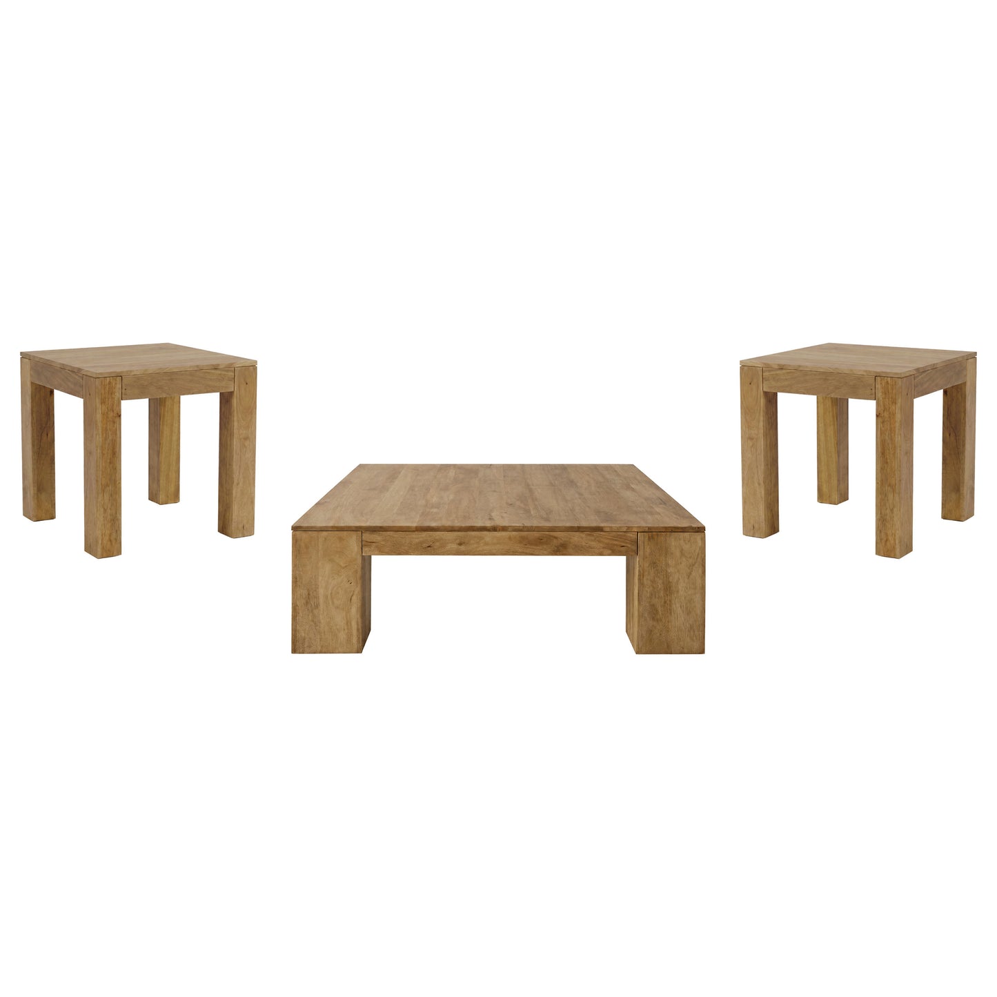 Butte 3-piece Mango Wood Coffee and End Table Set Natural