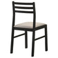 Sykes Fabric Upholstered Ladder Back Side Chair Black and Beige (Set of 2)