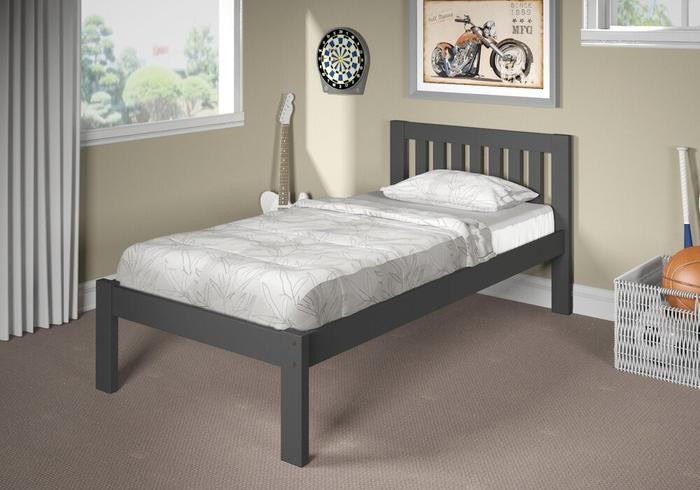 Grey Mission Style Twin Bed