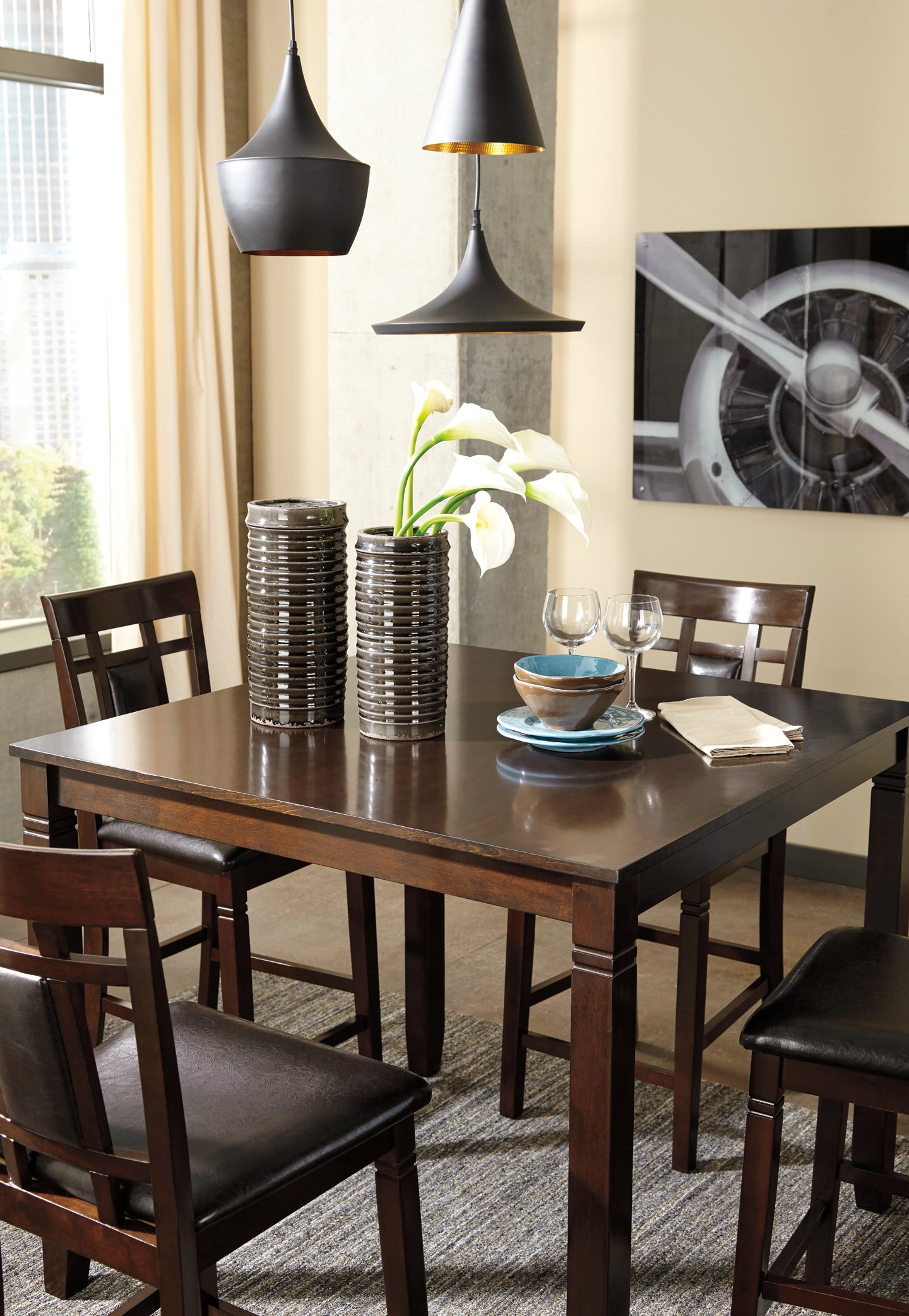 Bennox DRM Counter Table Set (5/CN) JB's Furniture  Home Furniture, Home Decor, Furniture Store