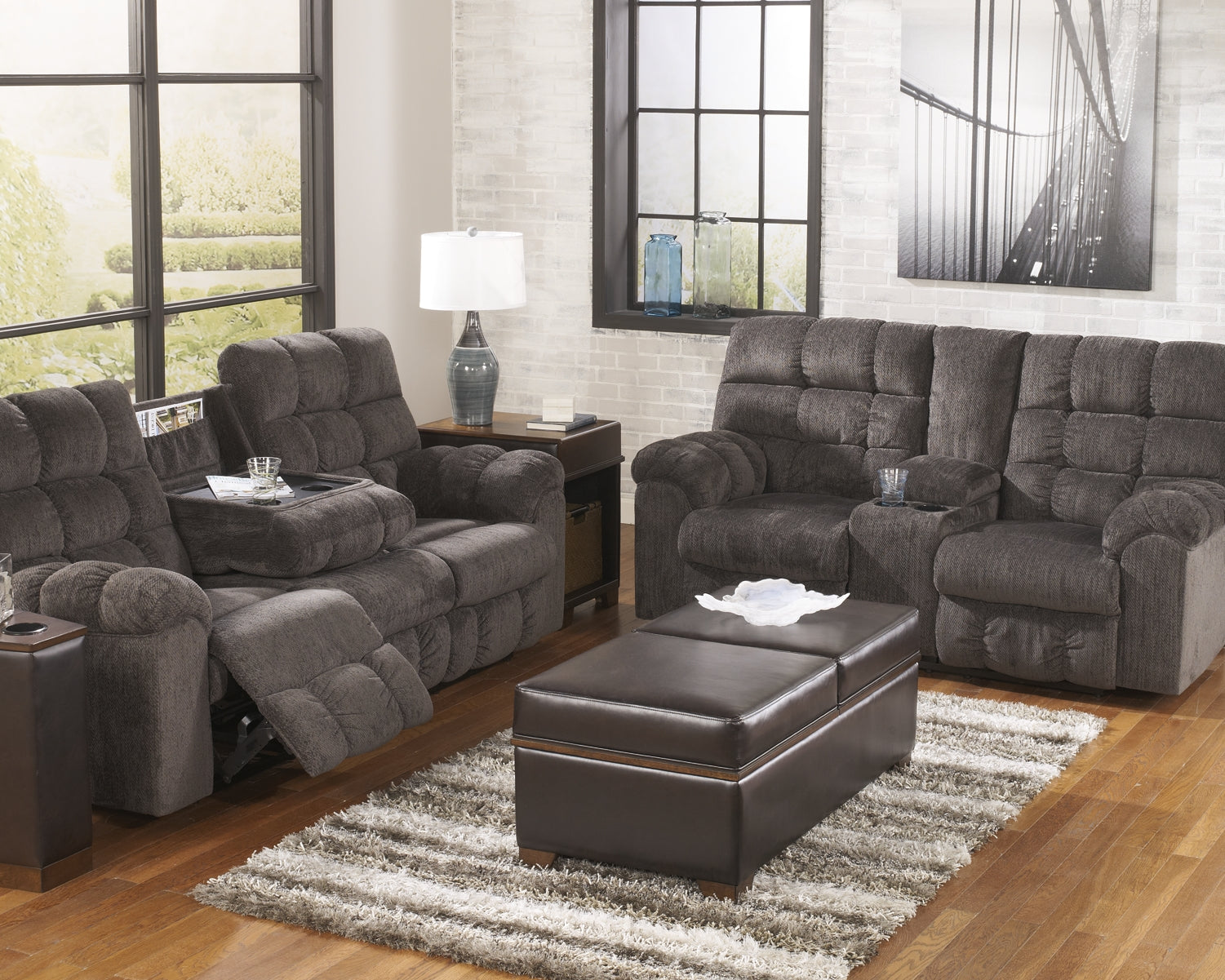 Acieona REC Sofa w/Drop Down Table JB's Furniture Furniture, Bedroom, Accessories