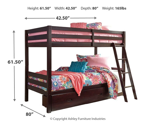 Halanton Twin over Twin Bunk Bed with 1 Large Storage Drawer JB's Furniture  Home Furniture, Home Decor, Furniture Store