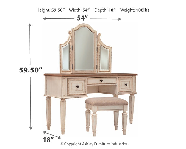 Realyn Vanity/Mirror/Stool (3/CN) JB's Furniture  Home Furniture, Home Decor, Furniture Store