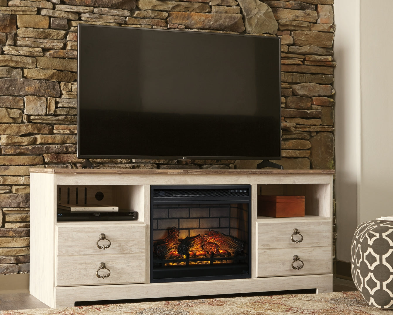 Willowton 64" TV Stand with Electric Fireplace JB's Furniture Furniture, Bedroom, Accessories