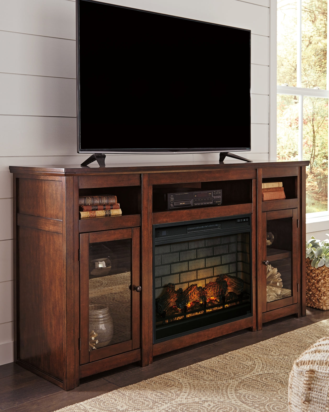 Harpan 72" TV Stand with Electric Fireplace JB's Furniture Furniture, Bedroom, Accessories
