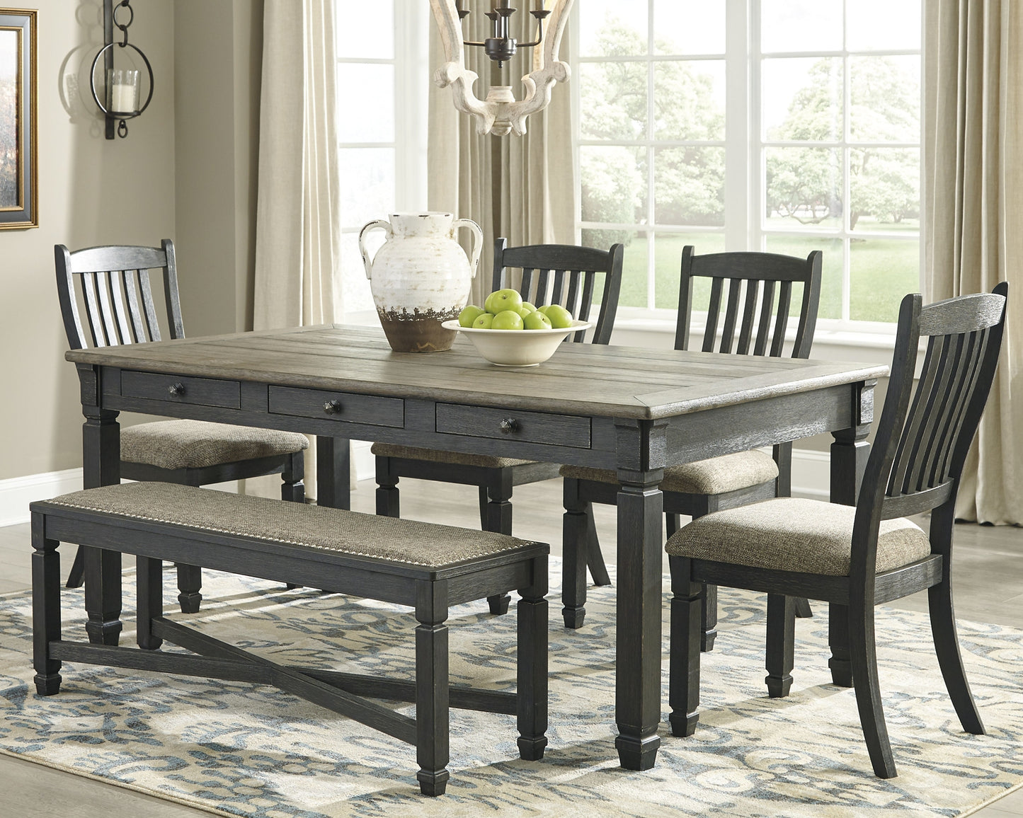 Tyler Creek Dining Table and 4 Chairs and Bench JB's Furniture  Home Furniture, Home Decor, Furniture Store